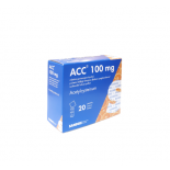 ACC 100 mg pulveris iekšķīgi lietojama šķīduma pagatavošanai, 20 paciņas