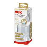 NUK Nature Sense белая пластмассовая бутылочка с силиконовой соской 2M (6-18 месяцев), 260мл 