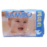 Bambo Premature Экологические подгузники 1-3kg N24